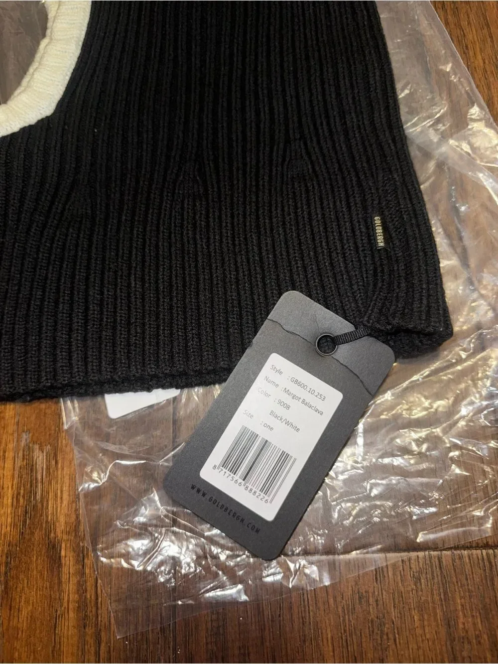 Goldbergh Knit Balaclava Black White Hat New With Tags Ski